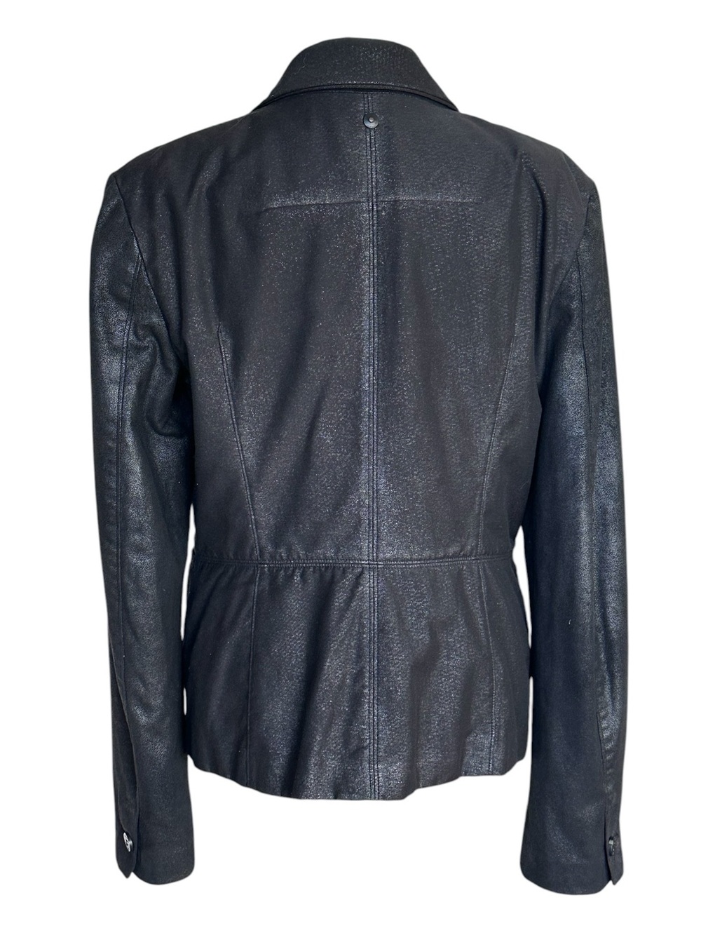 Diesel Women’s Vintage Metallic Black Single Button Blazer Jacket Textured Large